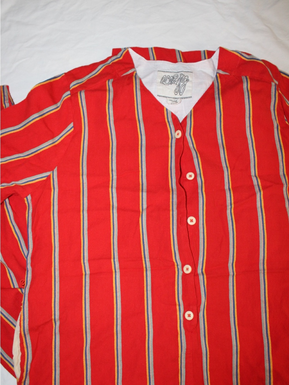 Ace & Jig Red Striped Button-Front Top - Picture 3 of 3